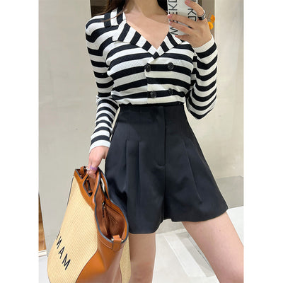 Shorts Palazzo de Cintura Alta con Pliegues para Mujer - Image 7