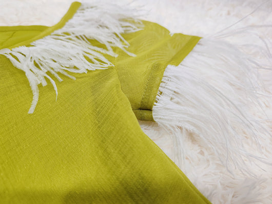 Blusa Escote V Plumas Moda Europea Elegante - Image 15
