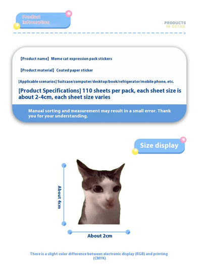 110 cute and funny cat stickers featuring various breeds and humorous poses, perfect for decorating laptops, water bottles, and journals. - Image 6