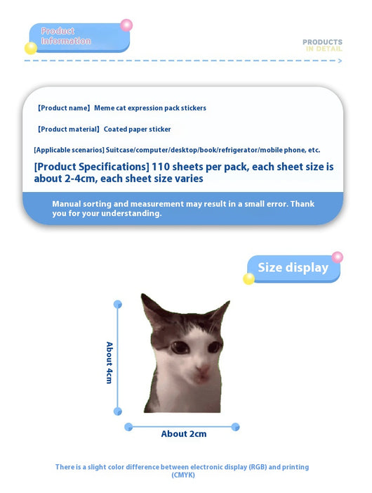110 cute and funny cat stickers featuring various breeds and humorous poses, perfect for decorating laptops, water bottles, and journals. - Image 6