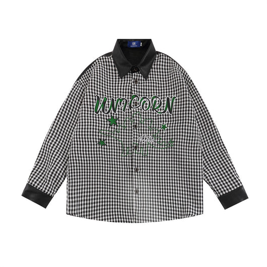 Camisa Manga Larga Hombre con Contraste de Costuras