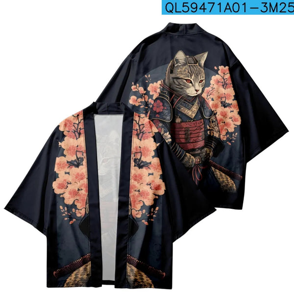 Cardigan Haori Suelto con Ilustración Creativa para Hombre - Image 6