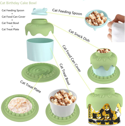 Set Completo de Alimentación para Gatos con Tazón Lento y Accesorios para Fiesta - Image 6