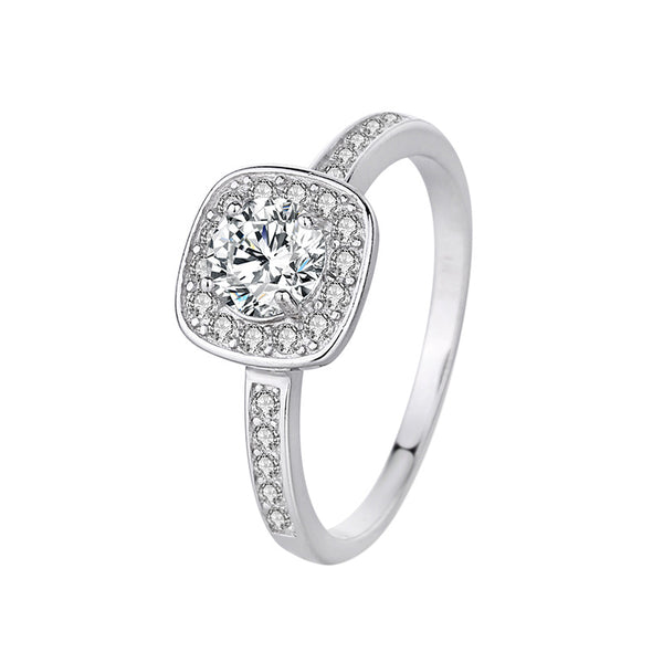 Anillo de Diamante Simulado Moissanita con Diseño Cuadrado - Image 3