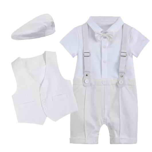 Conjunto Elegante para Niño: Jumpsuit, Chaleco y Gorra - Image 2