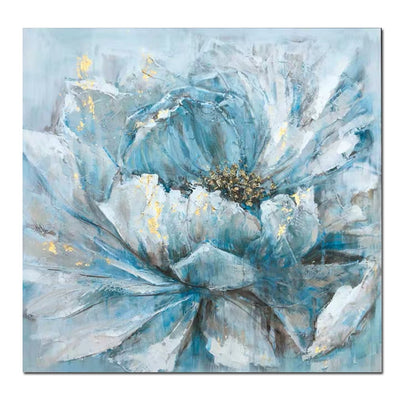 Cuadro de Flores Blancas al Óleo sin Marco - Image 4