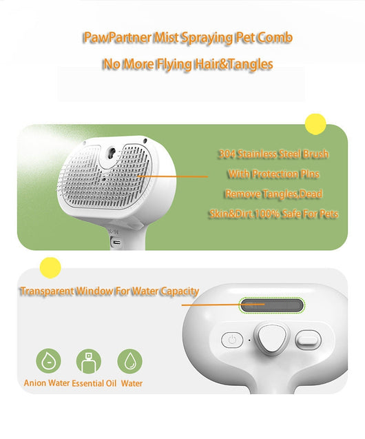Peine Deslanador Automático para Mascotas con Humidificador Integrado - Image 34