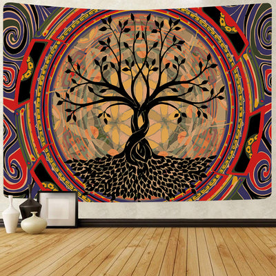 Tapiz Decorativo Colgante con Silueta de Árbol y Mar para Playa - Image 46