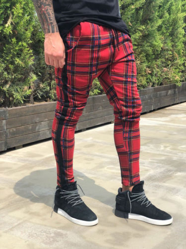 Pantalones Casuales con Estampado Cuadros Europeo Americano para Hombre - Image 6
