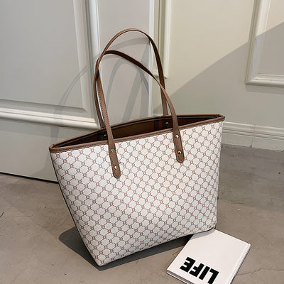 Bolsa Shopper de Diseñador con Rayas - Bolso de Hombro Trendy para Mujer