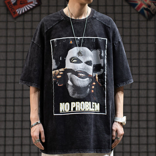 Playera Vintage Desgastada con Estampado para Mujer