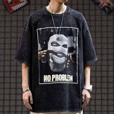 Playera Vintage Desgastada con Estampado para Mujer