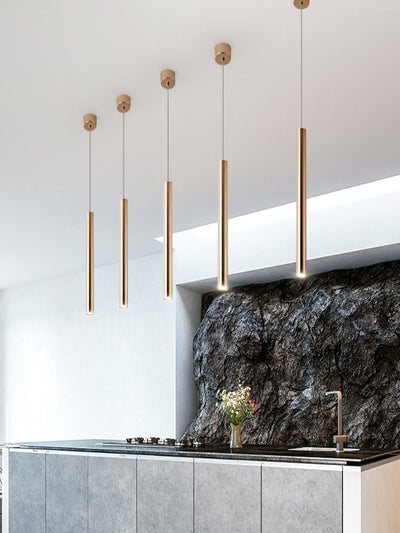 Lámpara de Araña Cilíndrica Dorada Francesa - Image 4