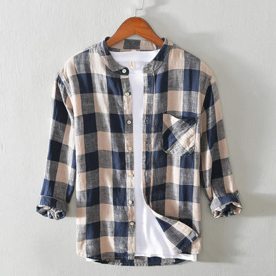 Camisa Cuadros Casual de Manga 3/4 para Hombre