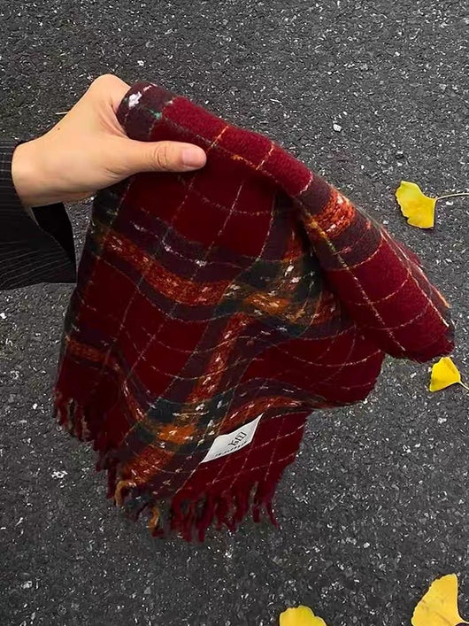 Bufanda de Imitación Cashmira para Mujer con Flecos - Versátil y Elegante - Image 8