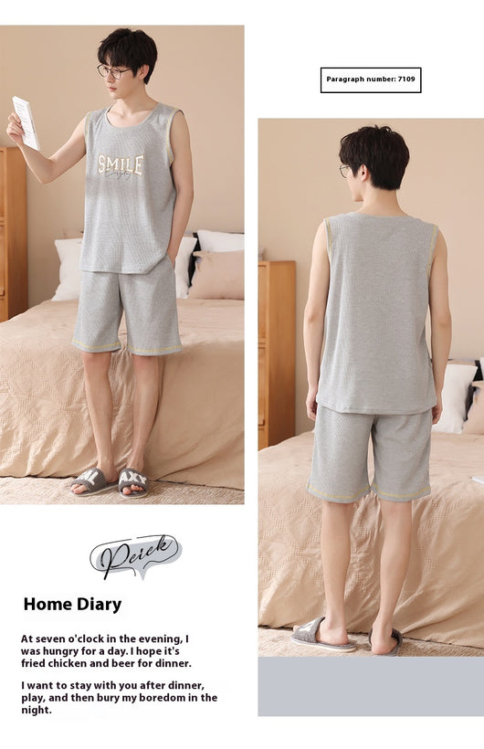 Pijama Tipo Chaleco sin Mangas para Hombre - Algodón Puro Verano - Image 18