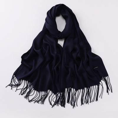 Bufanda Larga de Cashmira Suave - Color Liso para Otoño e Invierno - Image 23