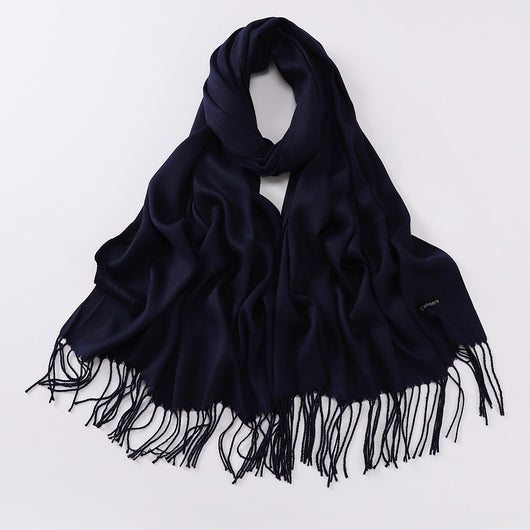Bufanda Larga de Cashmira Suave - Color Liso para Otoño e Invierno - Image 23