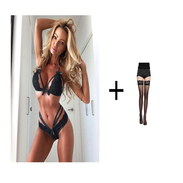 Conjunto de Lencería Sexy con Moño de Encaje - Image 10