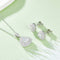 Conjunto de Tres Piezas Moissanita 1 Quilate: Anillo, Aretes y Collar