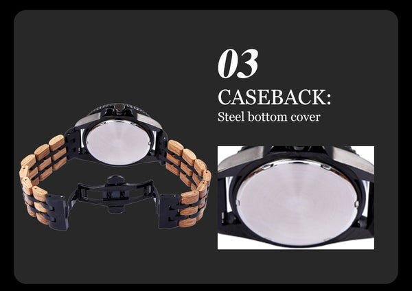 Reloj Deportivo para Hombre con Diseño de Madera y Mecanismo de Precisión