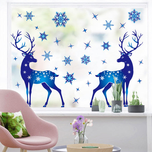Pegatinas Navideñas Reno y Copo de Nieve para Ventanas - Decoración Infantil