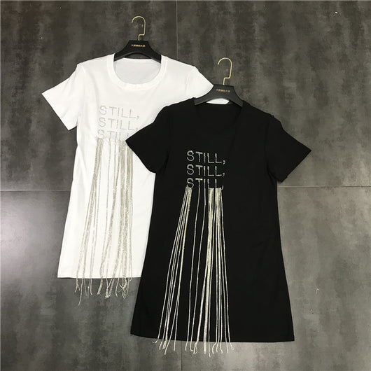 Playera Midi con Strass y Cadena Fringe para Mujer - Image 16
