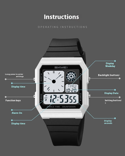 Reloj Deportivo Electrónico Resistente al Agua Multifuncional para Hombre - Image 18
