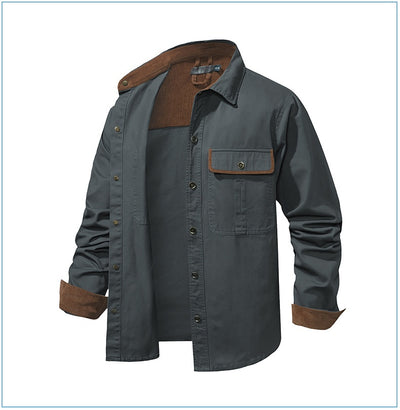 Camisa Polo de Manga Larga Algodón Lavado Tallas Grandes Hombre Color Sólido - Image 31