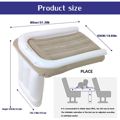 Colchón Inflable para Auto con Respaldo Plegable - Almohada de Aire Acolchada para Viajes - Image 4