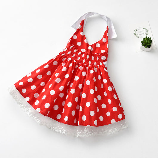 Vestido Princesa Niña con Lunares Blancos - Algodón Suave y Elegante - Image 5