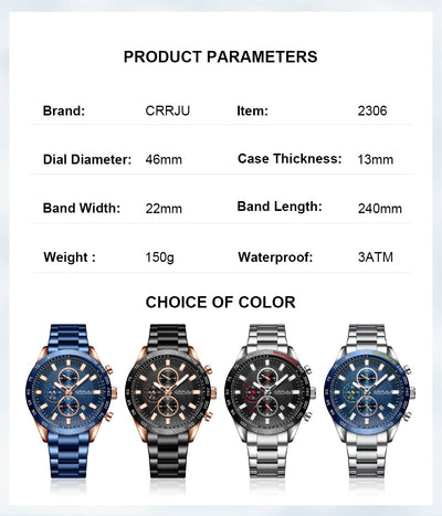 Reloj Deportivo Hombre Acero Inoxidable Resistente al Agua - Image 6