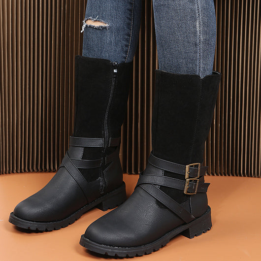 Zapatos de Mujer Talla Grande con Tacón Cuadrado Bajo y Cinturón - Image 16