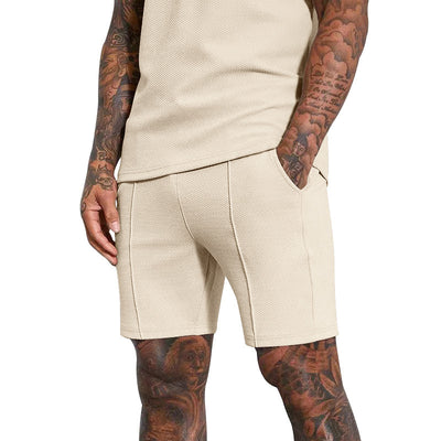 Conjunto Polo Texturizado V-neck y Shorts para Hombre - Image 7