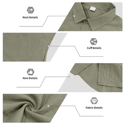 Conjunto de Camisa y Pantalones Cortos de Lino para Hombre - Image 44