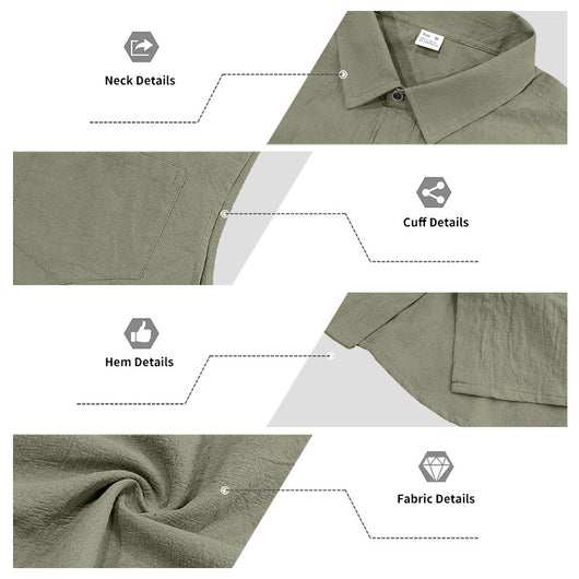 Conjunto de Camisa y Pantalones Cortos de Lino para Hombre - Image 44