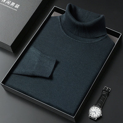 Suéter Cuello Alto para Hombre - Abrigo Básico Invierno Colores Sólidos - Image 7