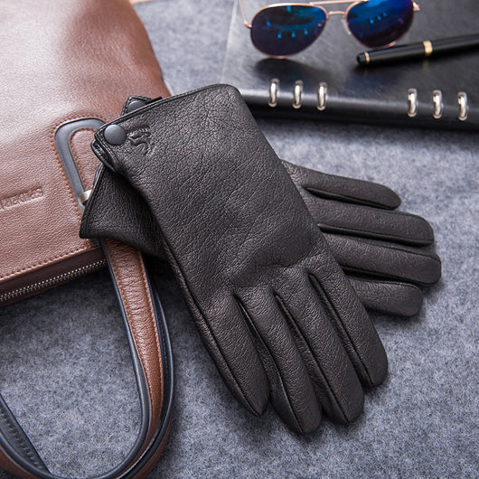 Guantes de Motocicleta Impermeables de Piel Gamuza con Forro Polar - Image 12