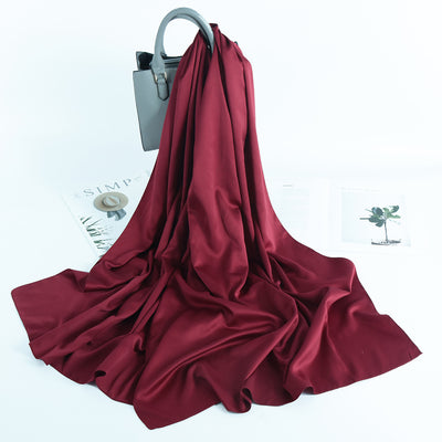 Pañuelo Satinado Liso de Estilo Malayo - Chal Casual Versátil - Image 14