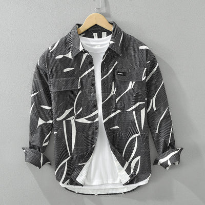 Camisa Estampada de Manga Larga Tendencia Japonesa para Hombre - Image 6