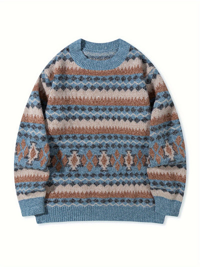 Suéter Cuello Redondo Grueso para Hombre con Diseño Estampado y Corte Relajado - Image 23