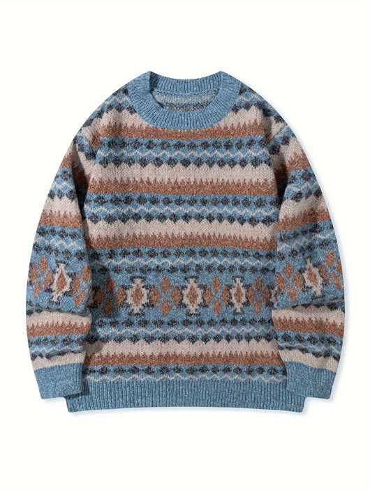 Suéter Cuello Redondo Grueso para Hombre con Diseño Estampado y Corte Relajado - Image 23
