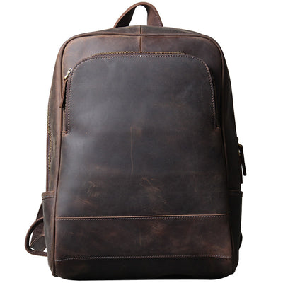 Mochila de Cuero Genuino Estilo Retro para Hombre - Image 5