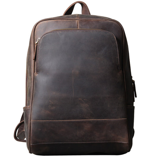 Mochila de Cuero Genuino Estilo Retro para Hombre - Image 5