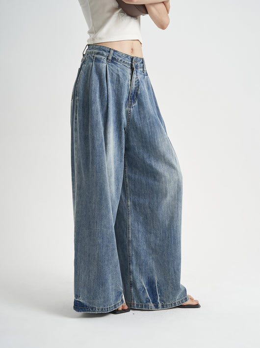 Jeans Holgados Desteñidos Cintura Alta para Mujer - Image 7