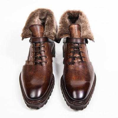 Botas Británicas de Cuero Gamuza con Cordones - Tacón Robusto Estilo Clásico - Image 4
