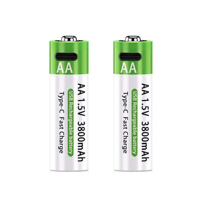 Batería Recargable No 5 de Litio 15V Carga Rápida USB-C AA 3800mAh