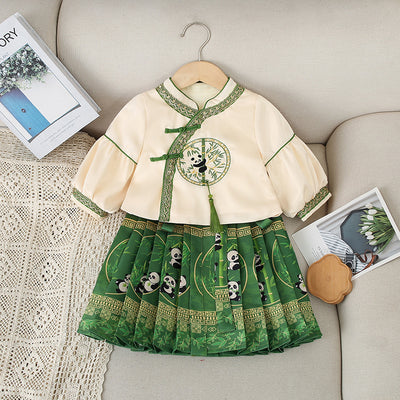 Conjunto Infantil Estilo Nacional - Falda Caballo Chino Dos Piezas - Image 4