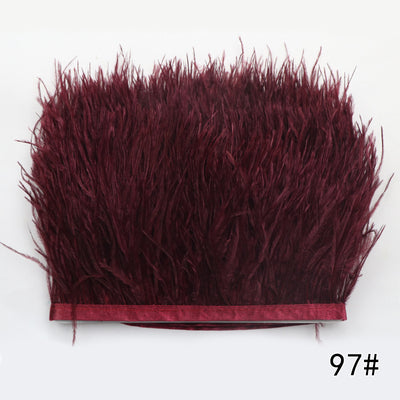 Cinturón Tejido de Color Sólido con Encaje de Plumas de Avestruz - Image 45