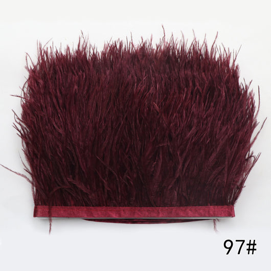 Cinturón Tejido de Color Sólido con Encaje de Plumas de Avestruz - Image 45